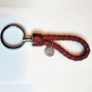 Bottega Veneta Woven Leather Loop Keychain
